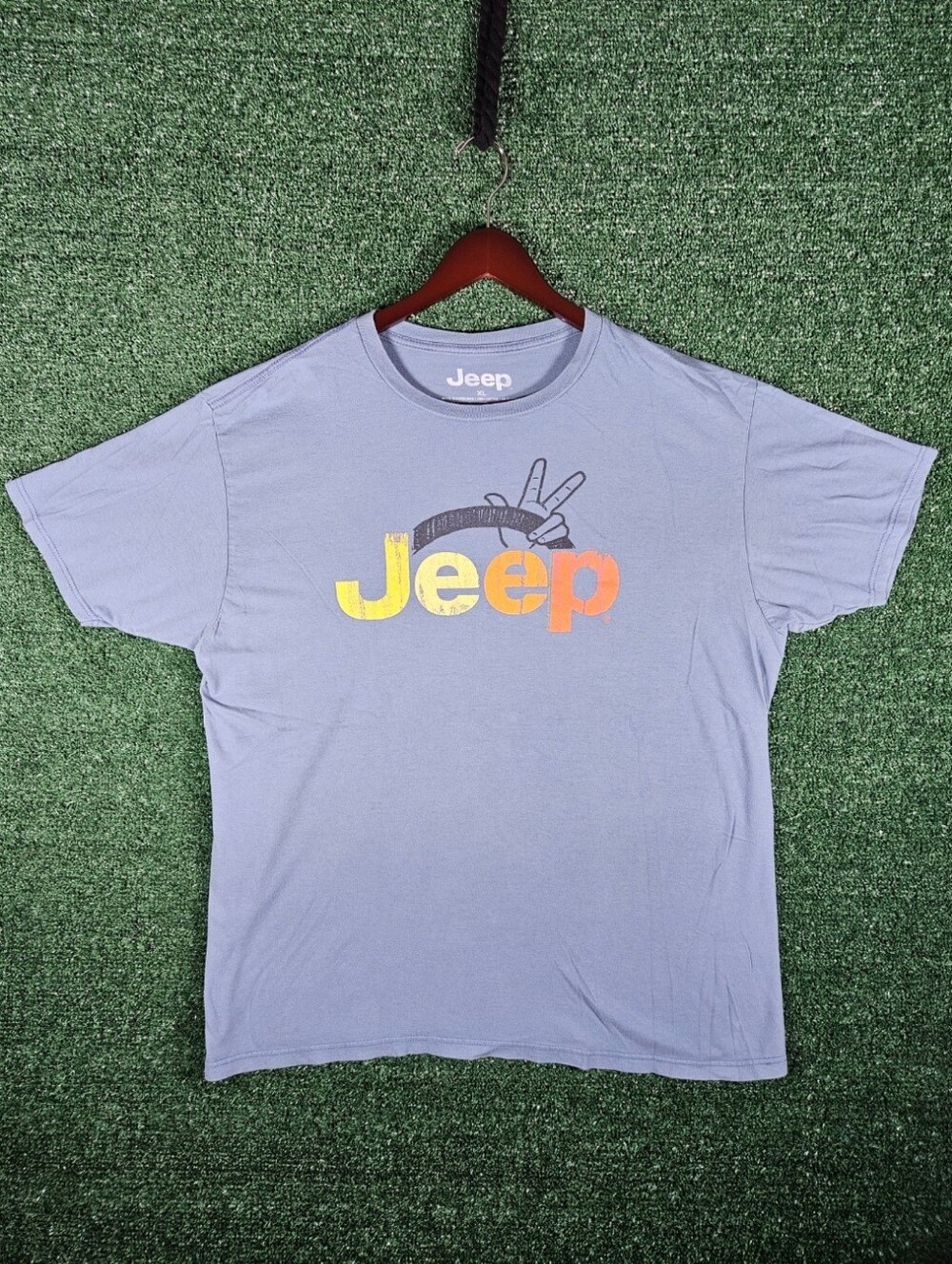 Jeep Short Sleeve 'Jeep Wave' Graphic Tee / Mens Size XL / Color - Light Blue